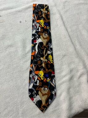 Looney Tunes Mania Men's Necktie 1995 Vintage 100% Silk